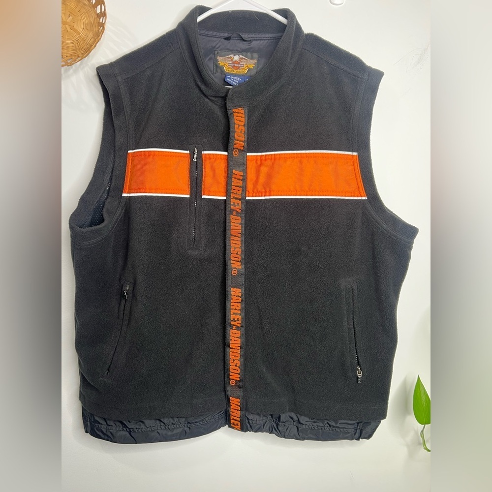 Men’s Harley Davidson Full Fleece Vest Size XL - Picture 7 of 9